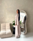 Essa Mocha Mandarin Collar Long Dress Trouser Co Ord Set