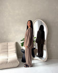 Alissia Mocha Plain Crew Neck Lounge Trouser Set