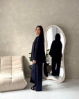 Alissia Navy Plain Crew Neck Lounge Trouser Set
