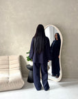 Alissia Navy Plain Crew Neck Lounge Trouser Set