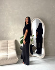 Hala Black Soft Knitted Batwing Top