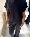 Hala Black Soft Knitted Batwing Top