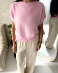 Hala Pink Soft Knitted Batwing Top