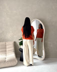 Hala Orange Soft Knitted Batwing Top