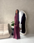 Daniyah Plum Asymmetrical Tie Back Top Trouser Co Ord Set