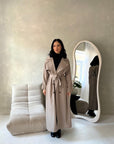 Sanari Mocha Premium Belted Trench Coat