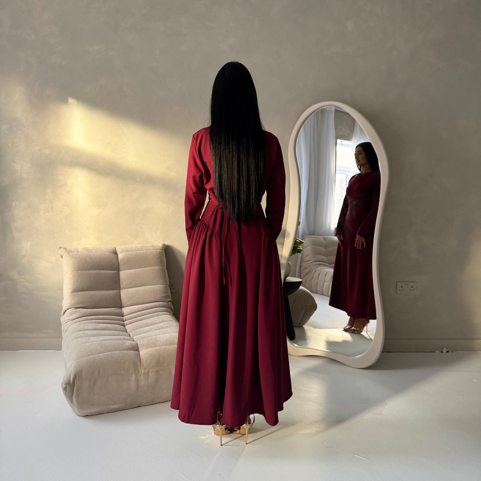 Marnia Wine A Line Tie Back Side Gather Dress House Of Haniya Marnia Wine A Line Tie Back Side Gather Dress House Of Haniya