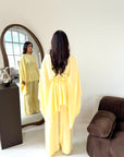Daniyah Yellow Cape Tie Back Top Trouser Co Ord Set