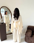 Daniyah Cream Cape Tie Back Top Trouser Co Ord Set