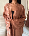 Nadia Pink Floral Print Modest Abaya Jacket
