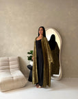 Nadia Khaki Floral Print Modest Abaya Jacket