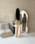 Anita Khaki & Cream Floral Embroidery Linen Co-ord Set