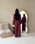 Anita Wine Floral Embroidery Linen Co-ord Set
