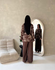 Anita Chocolate & Cream Floral Embroidery Linen Co-ord Set
