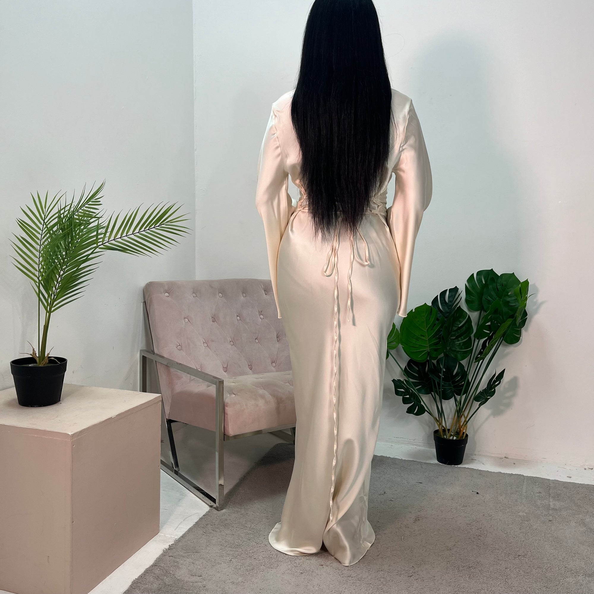 Aurora Cream Cowl Neck Satin Tie Back Dress House Of Haniya Aurora Cream Cowl Neck Satin Tie Back Dress House Of Haniya