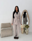 Mara Mocha Tailored Gold buckle Blazer Co Ord Set