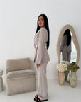 Mara Mocha Tailored Gold buckle Blazer Co Ord Set