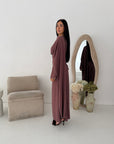 Sherin Berry Pearl Detail Modest Dress