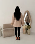 Shaynia Beige Short Belted Extreme Fur Coat