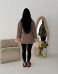 Shaynia Mocha Short Belted Extreme Fur Coat