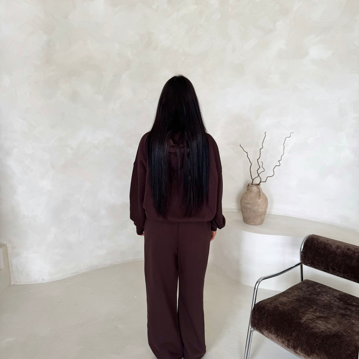 Somaya Brown H Embroidered Logo Oversized Hoodie