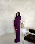 Somaya Plum H Embroidered Logo Wide Leg Jogger