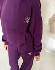 Somaya Plum H Embroidered Logo Oversized Hoodie