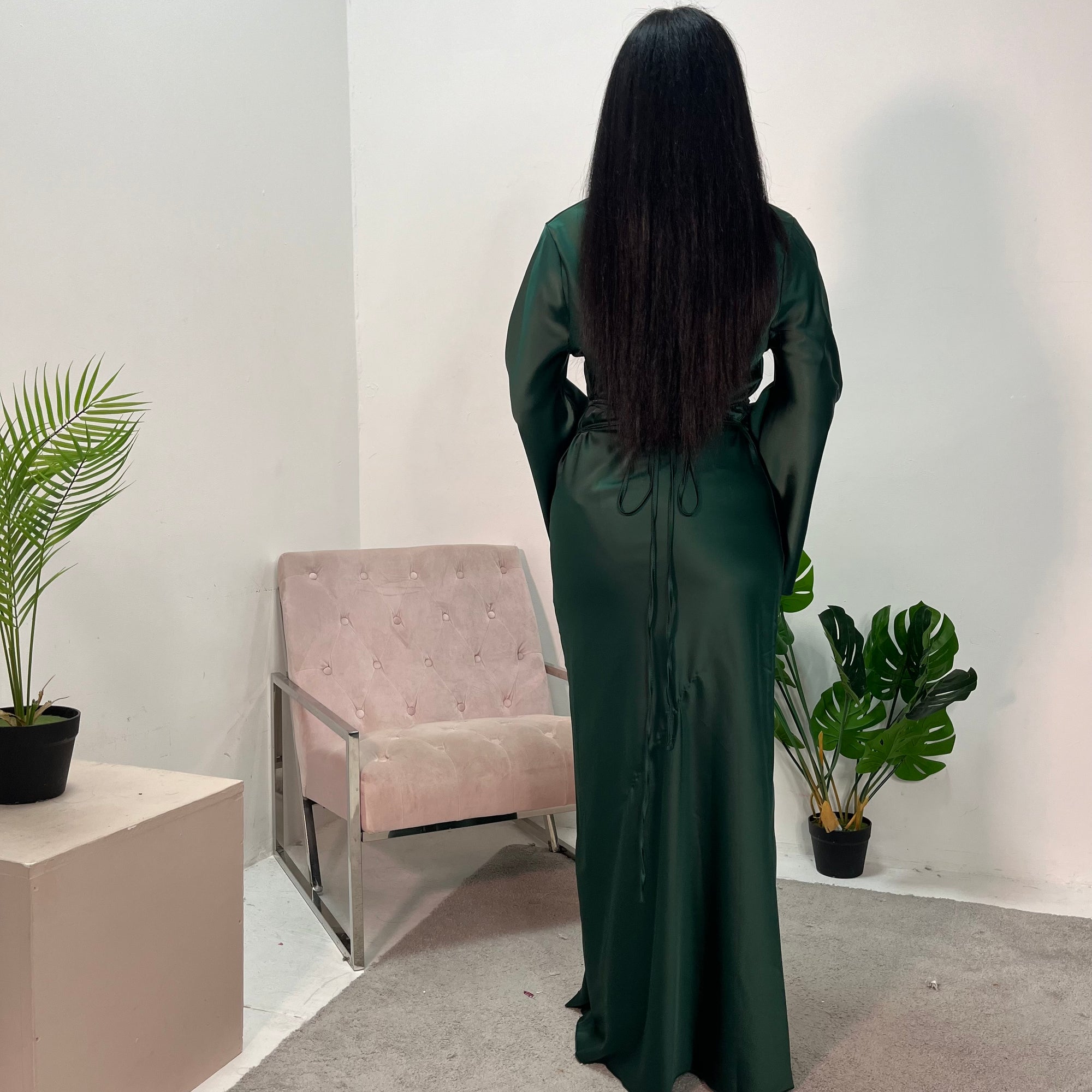 Aurora Emerald Green Cowl Neck Satin Tie Back Dress House Of Haniya Aurora Emerald Green Cowl Neck Satin Tie Back Dress House Of Haniya
