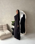 Vanity Black Choker Cowl Neck Tie Back Kaftan Dress