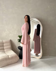 Lila Pink Mesh Frill Detail Lined Dress