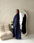 Nadia Navy Floral Print Modest Abaya Jacket