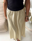 Irma Yellow Polka Dot Satin Skirt