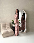 Geri Mocha Linen Floral Summer Modest Dress