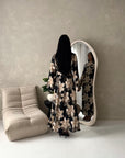 Geri Black Linen Floral Summer Modest Dress