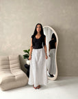 Irma White Polka Dot Satin Skirt