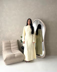 Marwa Yellow Floral Embroidery Linen Summer Dress