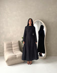 Rosh Black With White Polka Dot A line Summer Dress