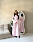 Elani Light Pink Button Detail Plain Smock Dress