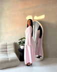 Elani Light Pink Button Detail Plain Smock Dress