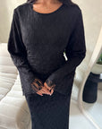 Mirya Black Lace Lined Skirt Summer Co Ord Set