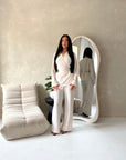 Ahura Beige V Neck Wrap Over Co Ord
