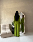Ahura Lime Green V Neck Wrap Over Co Ord
