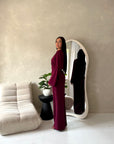 Ahura Wine V Neck Wrap Over Co Ord