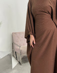 Miah Chocolate Modest Diamante Hot Fix Kaftan Dress