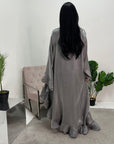 Nazah Grey Side Drape Modest Dress