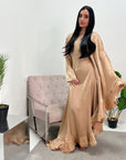 Nazah Camel Side Drape Modest Dress