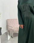 Nazah Emerald Green Side Drape Modest Dress