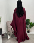 Nazah Wine Side Drape Modest Dress