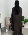 Nazah Chocolate Side Drape Modest Dress