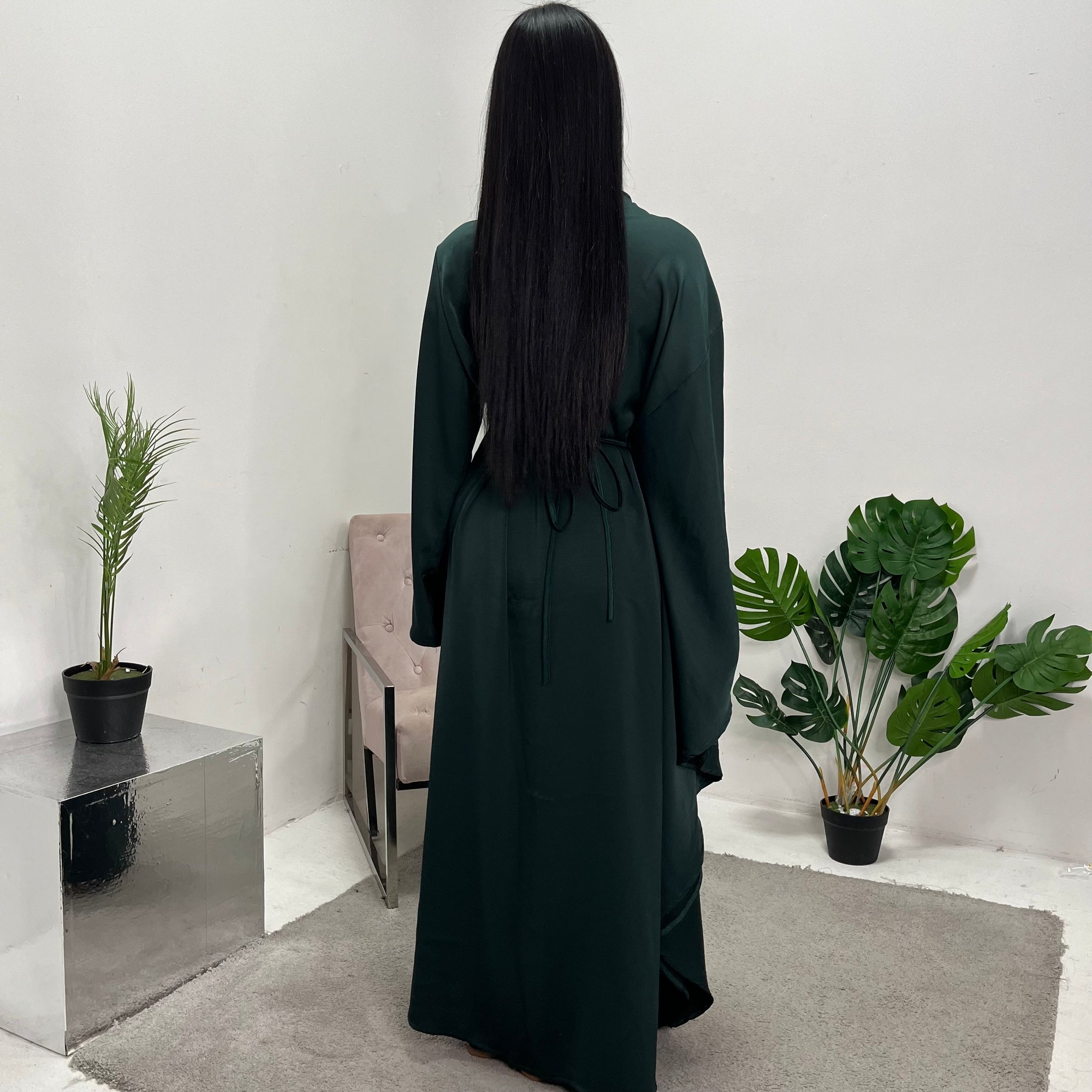 Mila Emerald Green Drape Kaftan Dress